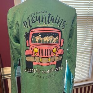 Simply Southern Green Long Sleeve Tee Adventure Graphic